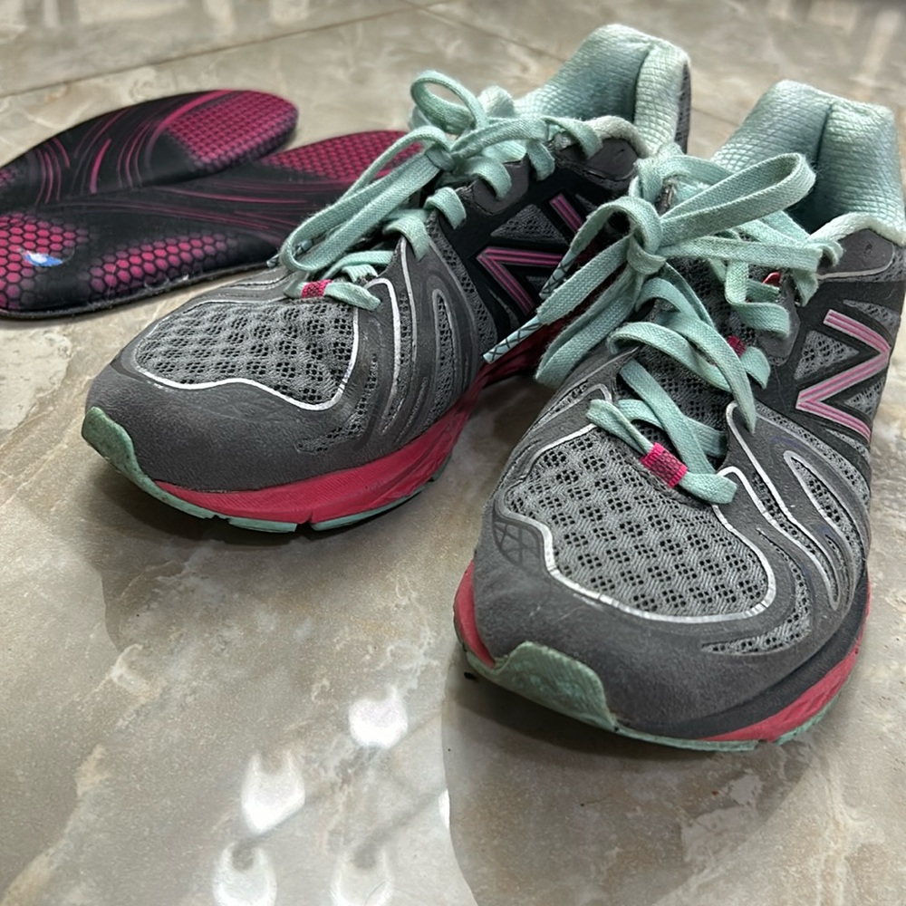 New Balance Women's Gray and Pink Running Shoes
